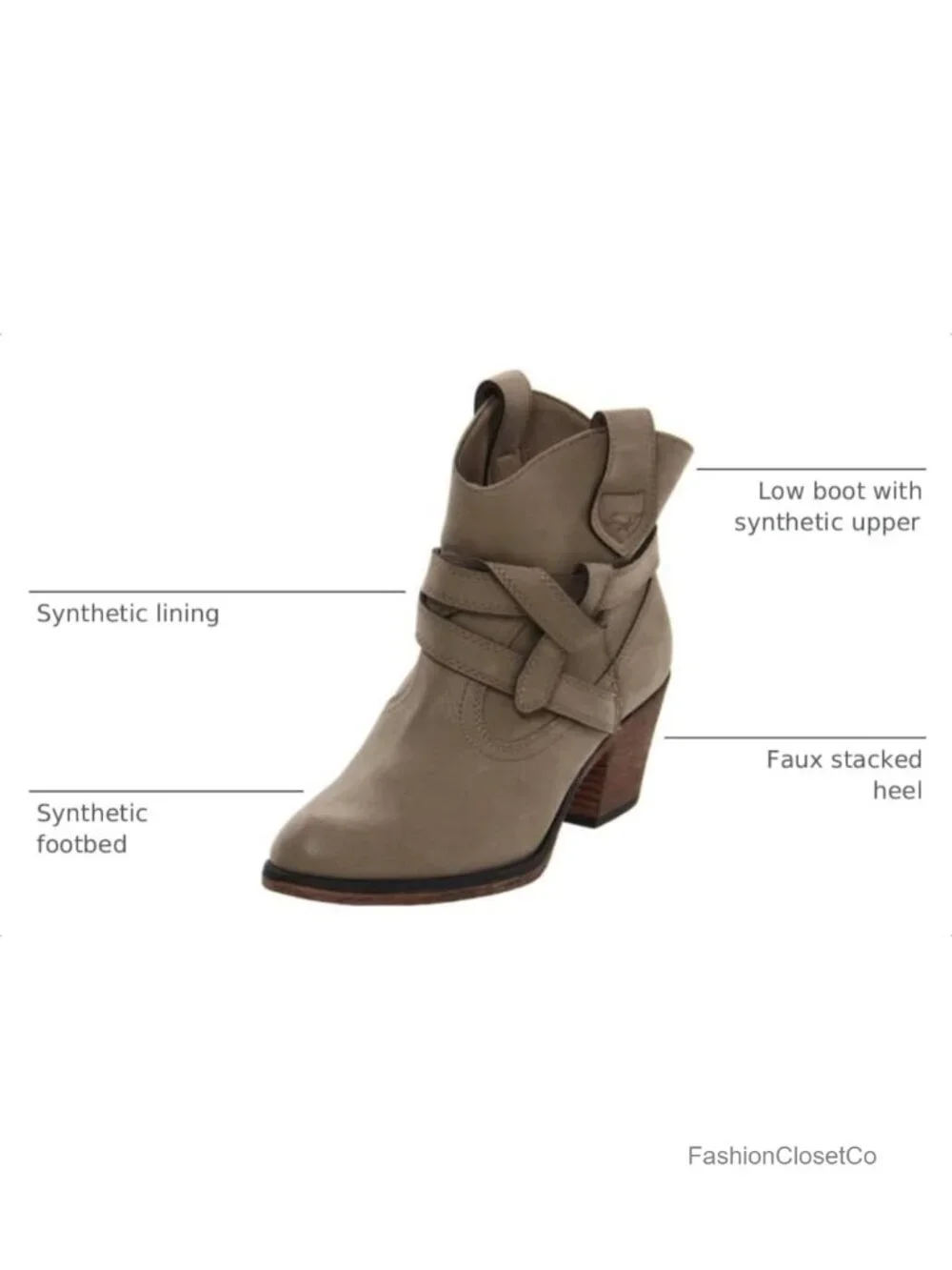 Faux Leather Block Heel Ankle Bootie Boots